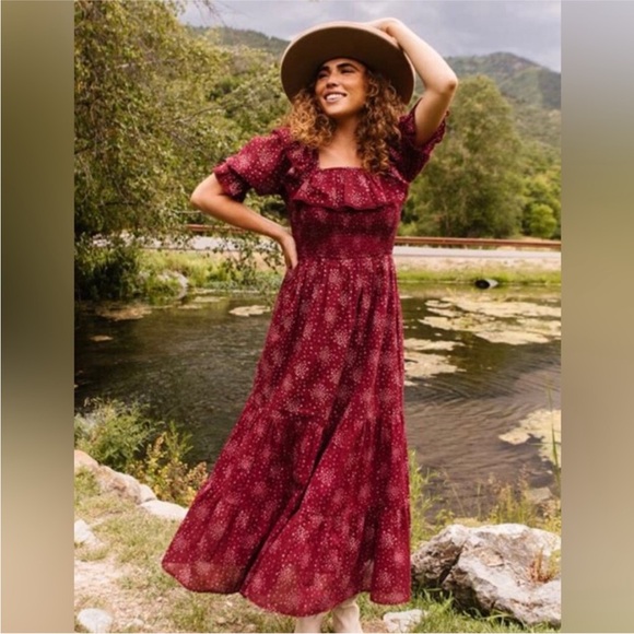 Ivy City Co Dresses & Skirts - Ivy City co Gracie Maxi Dress in Wine burgundy Cotton size small NWT